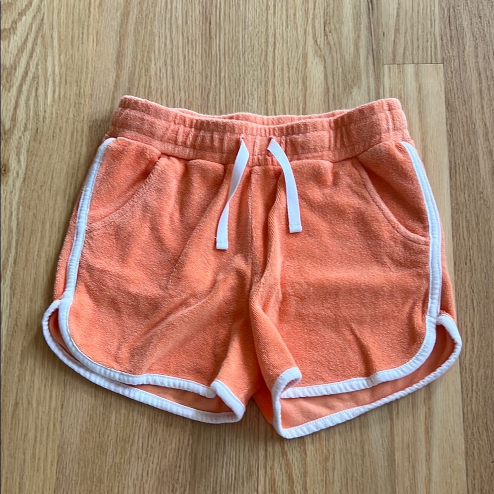Orange Terry Cloth Kids Shorts